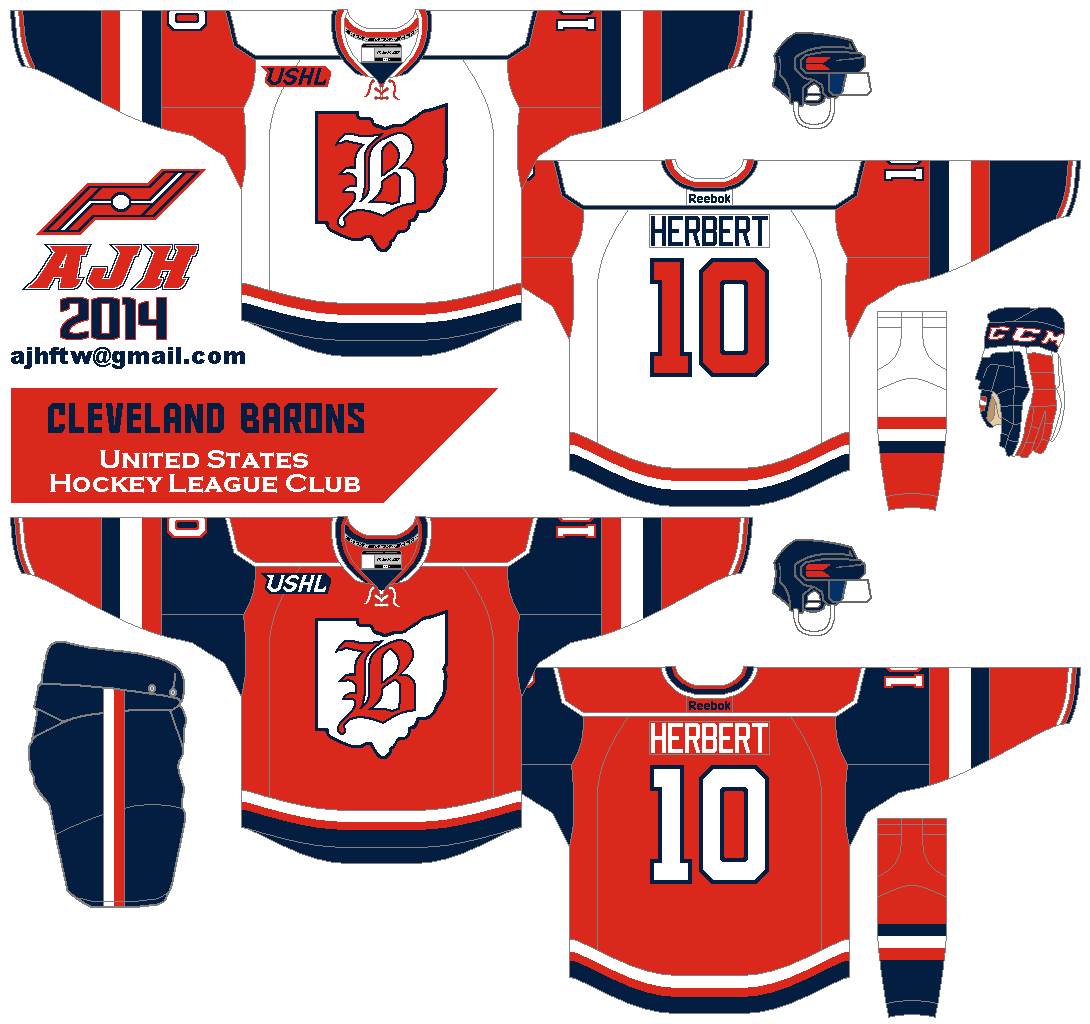 AJH Hockey Jersey Art: Cleveland Barons USHL Concept