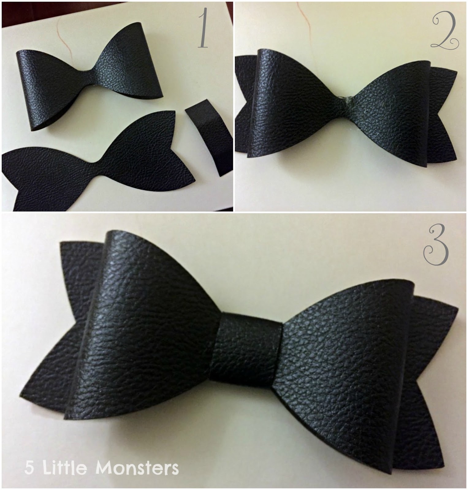 5 Little Monsters: Faux Leather Hair Bows