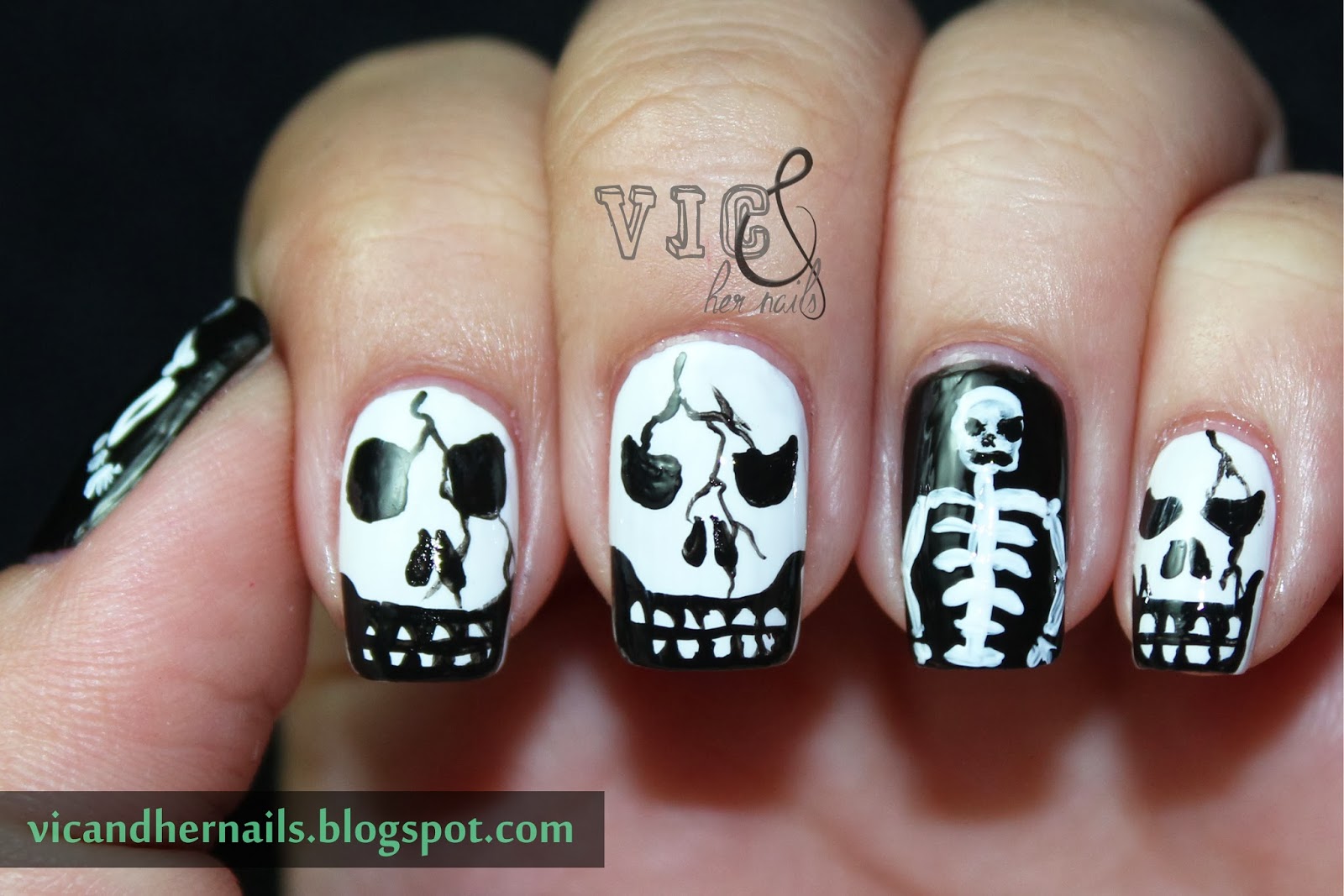 7. Skeleton Nail Art Decals - wide 7