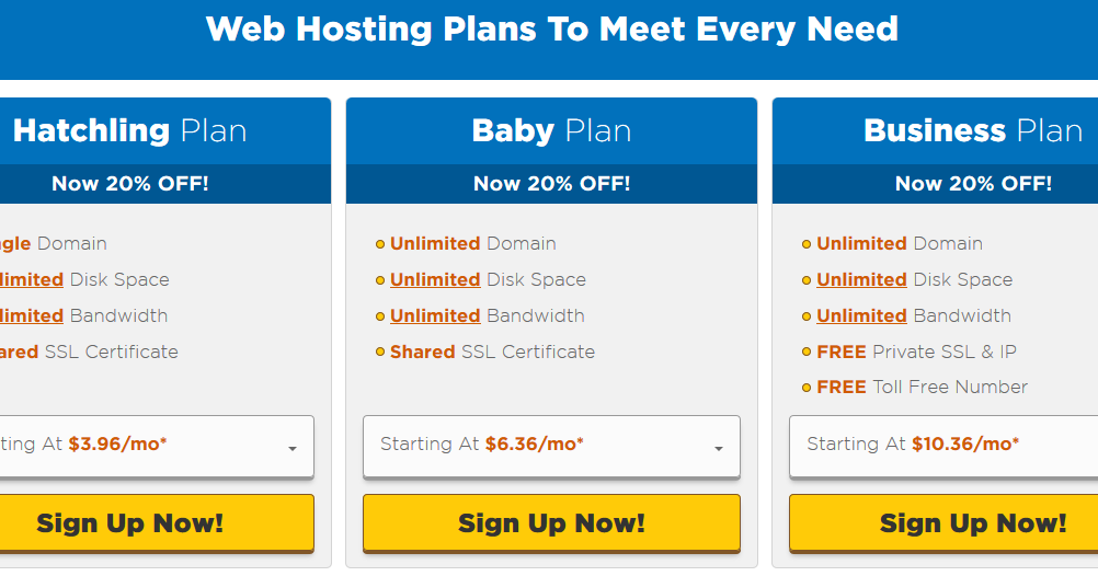 Hostgator plans image