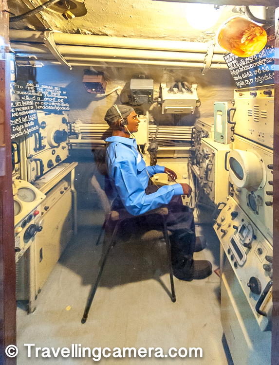 Above photograph shows one of the control chambers and these statues are placed inside these rooms to give a feeling of how teams and individuals used to play their roles on the submarine. Each detail in dresses is taken care well. Photographs don't do justice to this place and the experience can be replicated in photos or even videos.