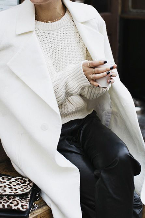 MOOD 48_14 | wearing leather trousers with soft whites via Park and Cube