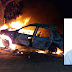Carro do ex-vereador de Quixabeira Dourenilson Firme pega fogo após colidir em árvore