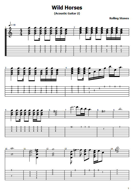 Wild Horses Tabs The Rolling Stones. How To Play Wild Horses On Guitar