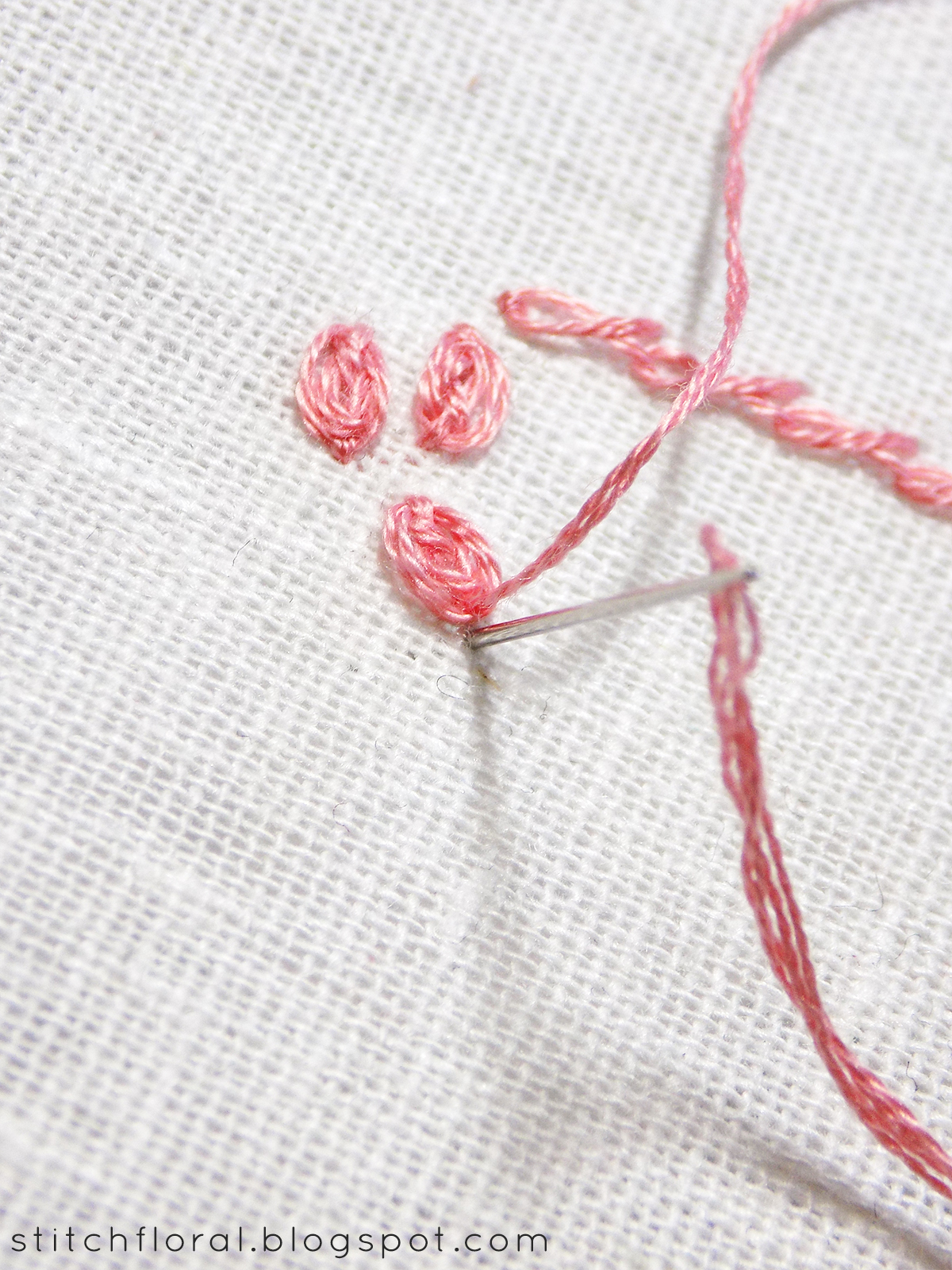 Twisted chain stitch, Rosette chain stitch and Oyster stitch learn 3