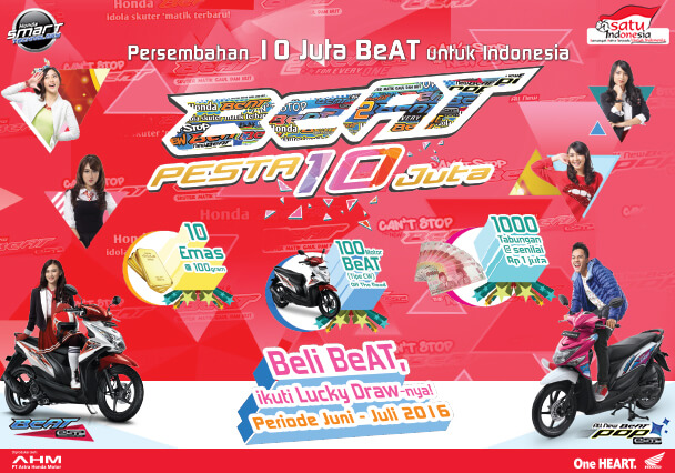 AHM mengadakan program BeAT Pesta 10 Juta untuk merayakan penjualan Honda Beat yang tembus 10 Juta unit