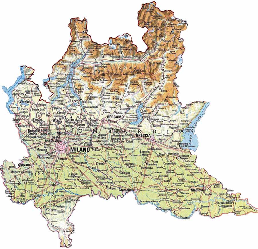 Lombardia Map Geography Regions - Lombardia Map