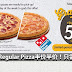 Domino’s Regular Pizza半价半价!现在只需RM13.90啊!每天下午5.30pm-7.30pm促销!!