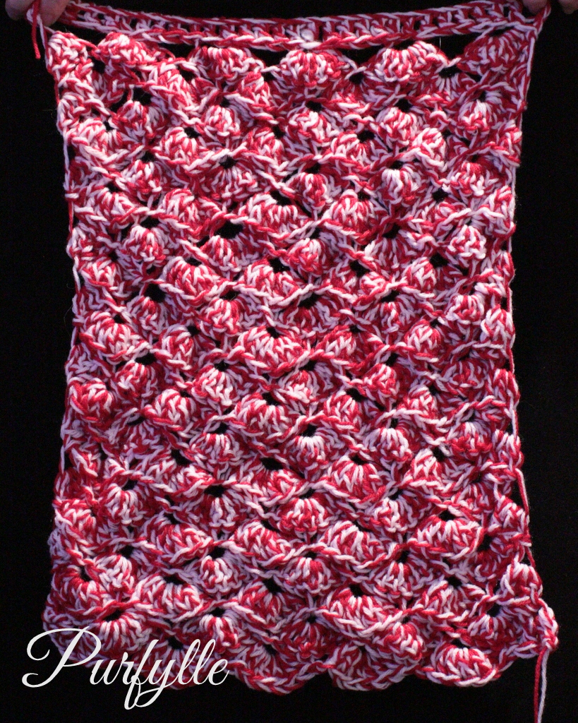 Shell stitch crochet rectangle UFO
