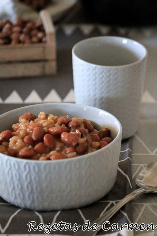 Alubias pintas con arroz en crockpot (slow cooker)