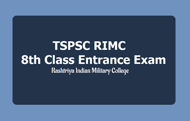 TSPSC RIMC VIII /8th Class Entrance Exam 2019 Notification TSPSC RIMC Entrance Exam