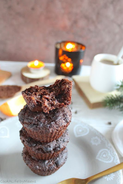 Petits cakes au chocolat et kaki (vegan, sans gluten) • Cook A Life! by Maeva