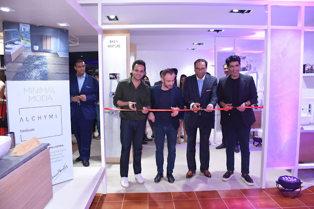Ribbon Cutting Ceremony at the Lacasa Store (From R to L) , Mr. Sandip Somany, VCMD - HSIL, Mr. Manish Malhotra Ribbon Cutting Ceremony at the Lacasa Store (From R to L) , Mr. Sandip Somany, VCMD - HSIL, Mr. Manish Malhotra