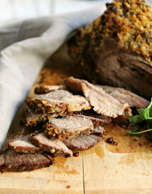 Hungry Couple Mustard and Herb Crusted Lamb with Yogurt Sauce