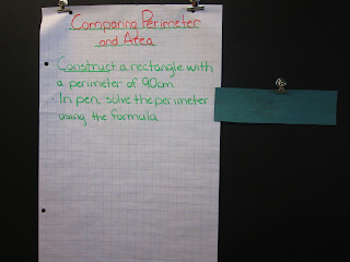 photo of comparing perimeter and area of a rectangle @ Runde's Room