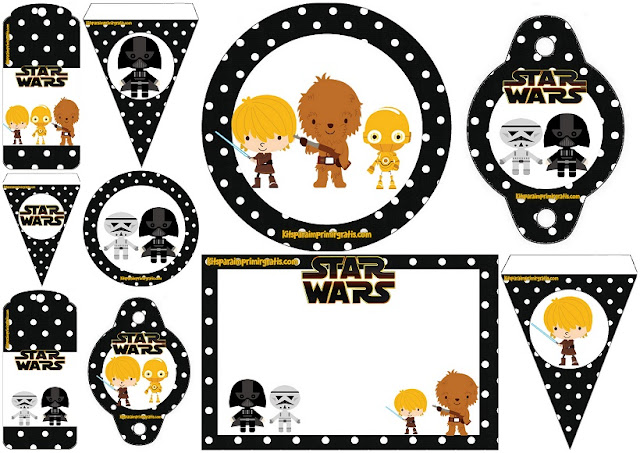 Star Wars Bebés: Mini Kit para Imprimir Gratis. 