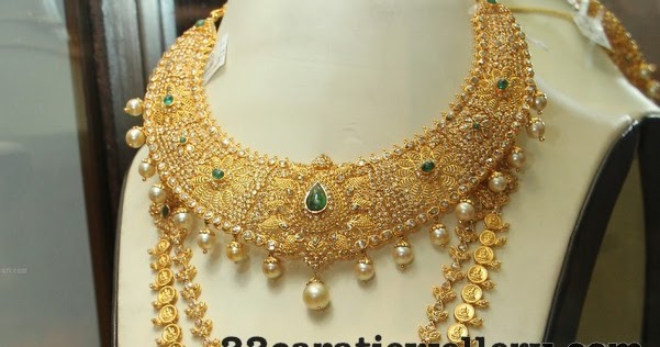 Lakshmi Long Chain Antique Choker - Jewellery Designs
