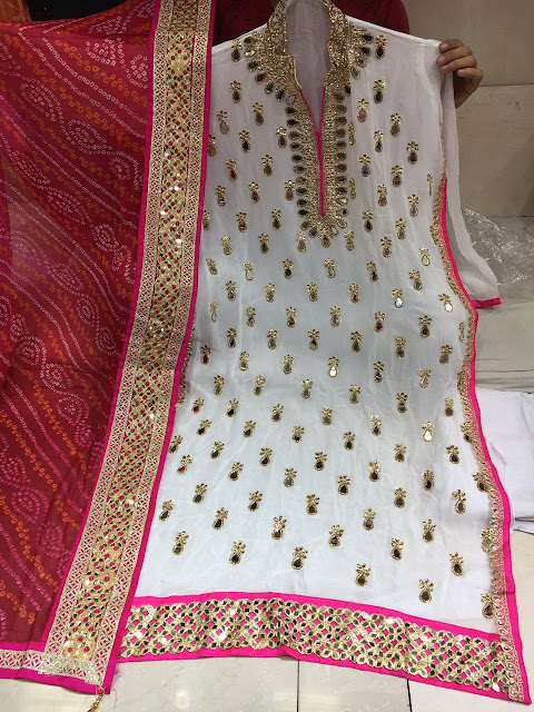 Rajasthani Gota Patti work Suits: Georgette gota patti and mirror work ...