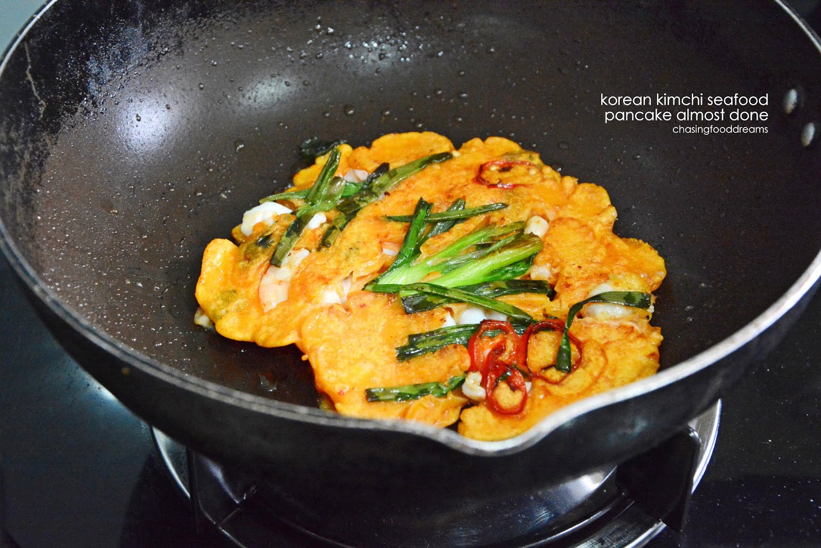 CHASING FOOD DREAMS Recipe Korean Kimchi Seafood Pancake with LINGHAM
