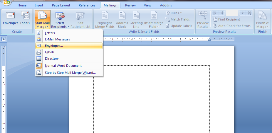 Cara Membuat Amplop di microsoft Word