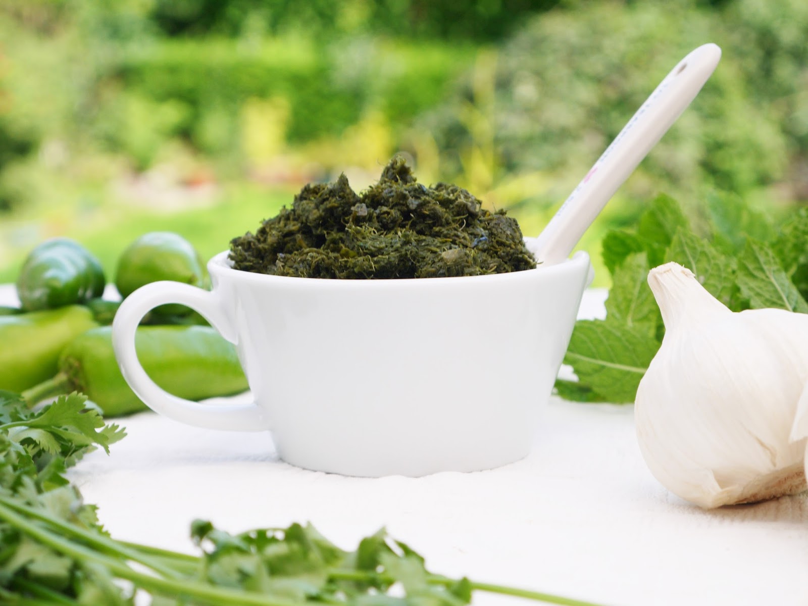 This Muslim Girl Bakes Fresh Coriander + Mint Chutney.