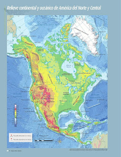 Apoyo Primaria Atlas de Geografía del Mundo 5to. Grado Capítulo 2 Lección 1 Relieve Continental y Oceánico de América del Norte y Central