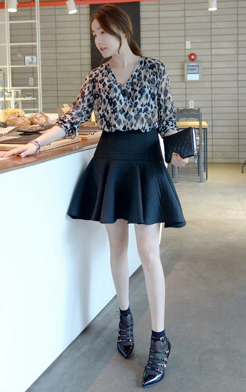 [Miamasvin] Quilted Fit and Flare Skirt | KSTYLICK - Latest Korean ...