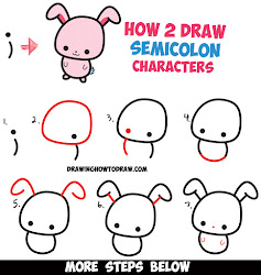 step draw easy drawing cartoon bunny characters simple drawings rabbit semicolon kawaii cartoons tutorial semicolons tutorials steps face drawinghowtodraw animals