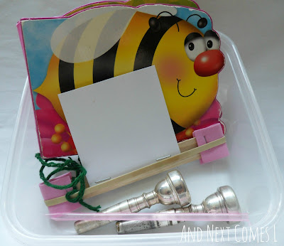 Exploring sounds: a bee themed buzz basket from And Next Comes L