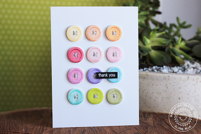 Sunny Studio Stamps: Cute As A Button Rainbow Card and Video by Eloise Blue