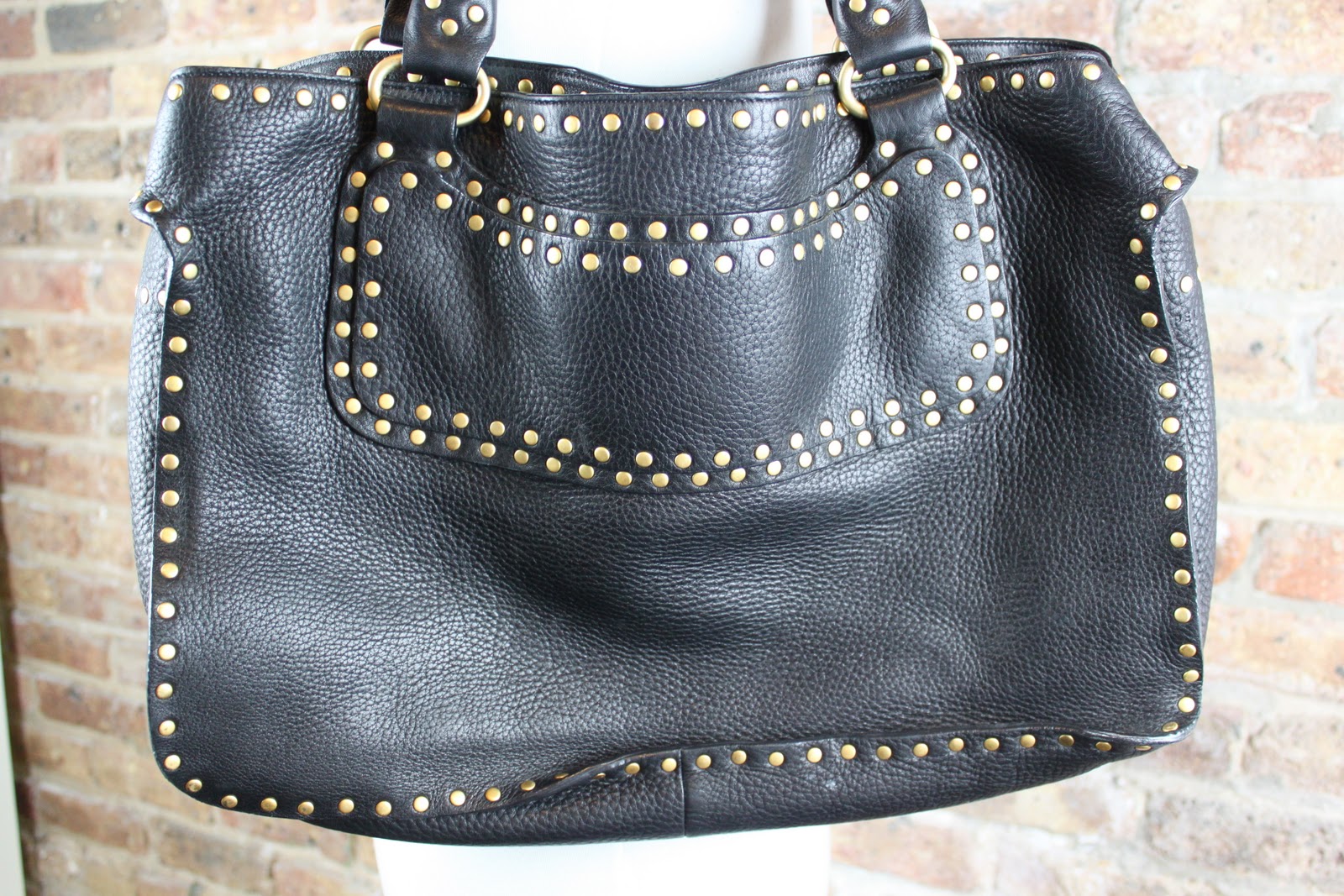 Shop Mag Style: Wilsons Black Leather Gold Studded Bag