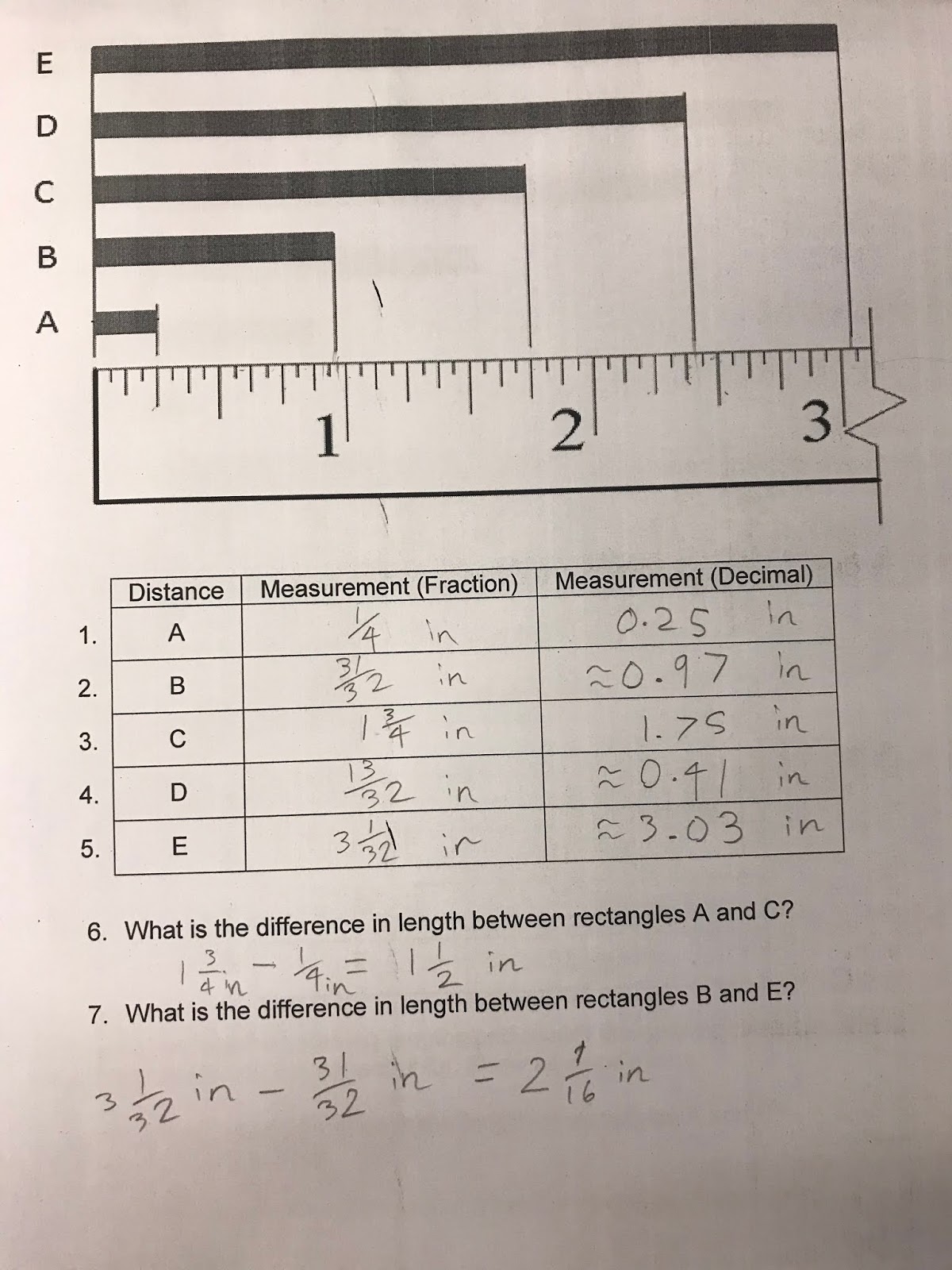 Activity 3.1b Linear Measurement with US Customary Units