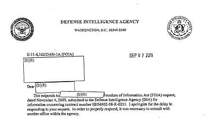 The Defense Intelligence Agency Withheld Pentagon UFO Program's Contract Awarded to Bigelow Aerospace Via 2011 FOIA Response The Defense Intelligence Agency Withheld Pentagon UFO Program's Contract Awarded to Bigelow Aerospace Via 2011 FOIA Response