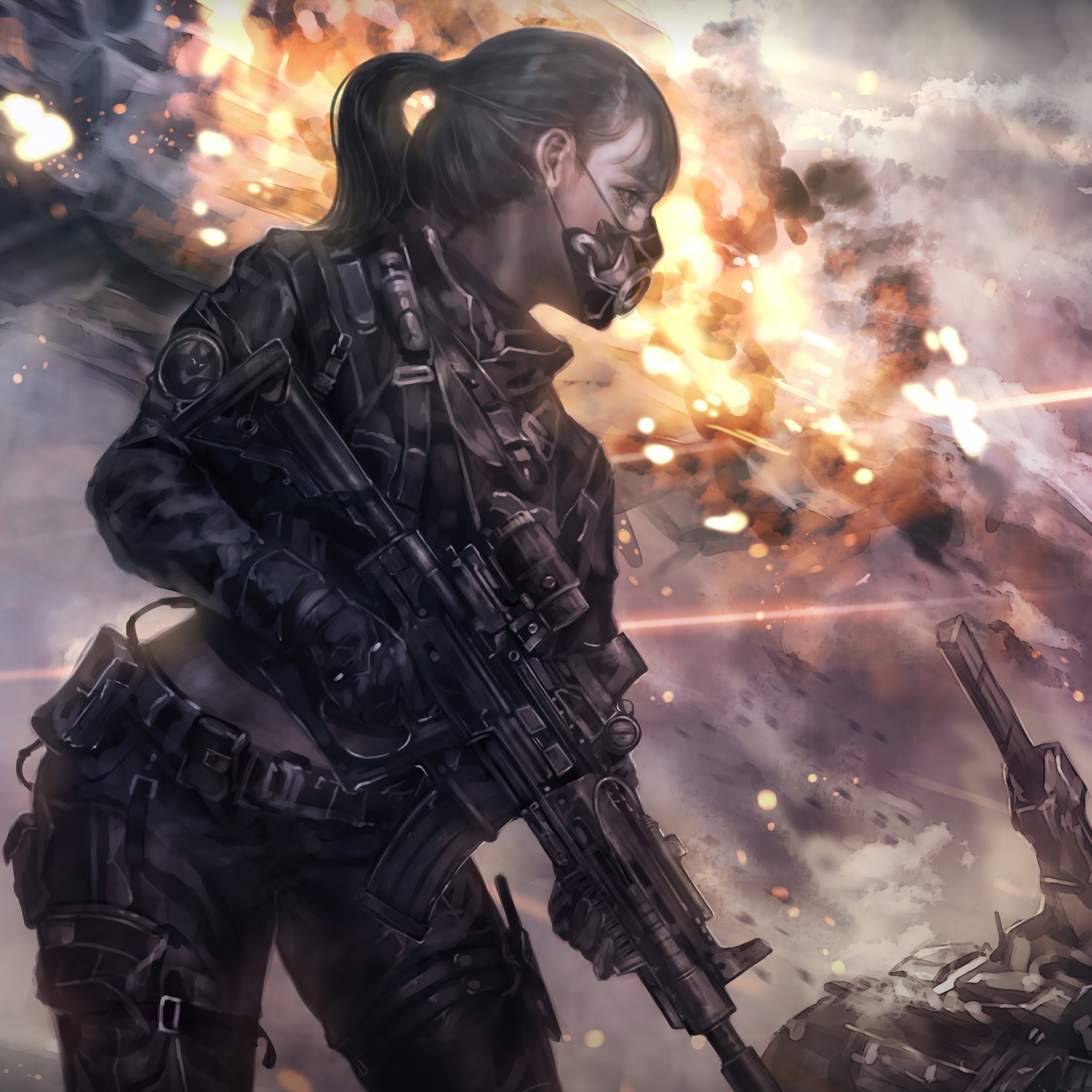 Sci-Fi, Anime, Girl, Soldier, Rifle, 8K, #78 Wallpaper PC Desktop