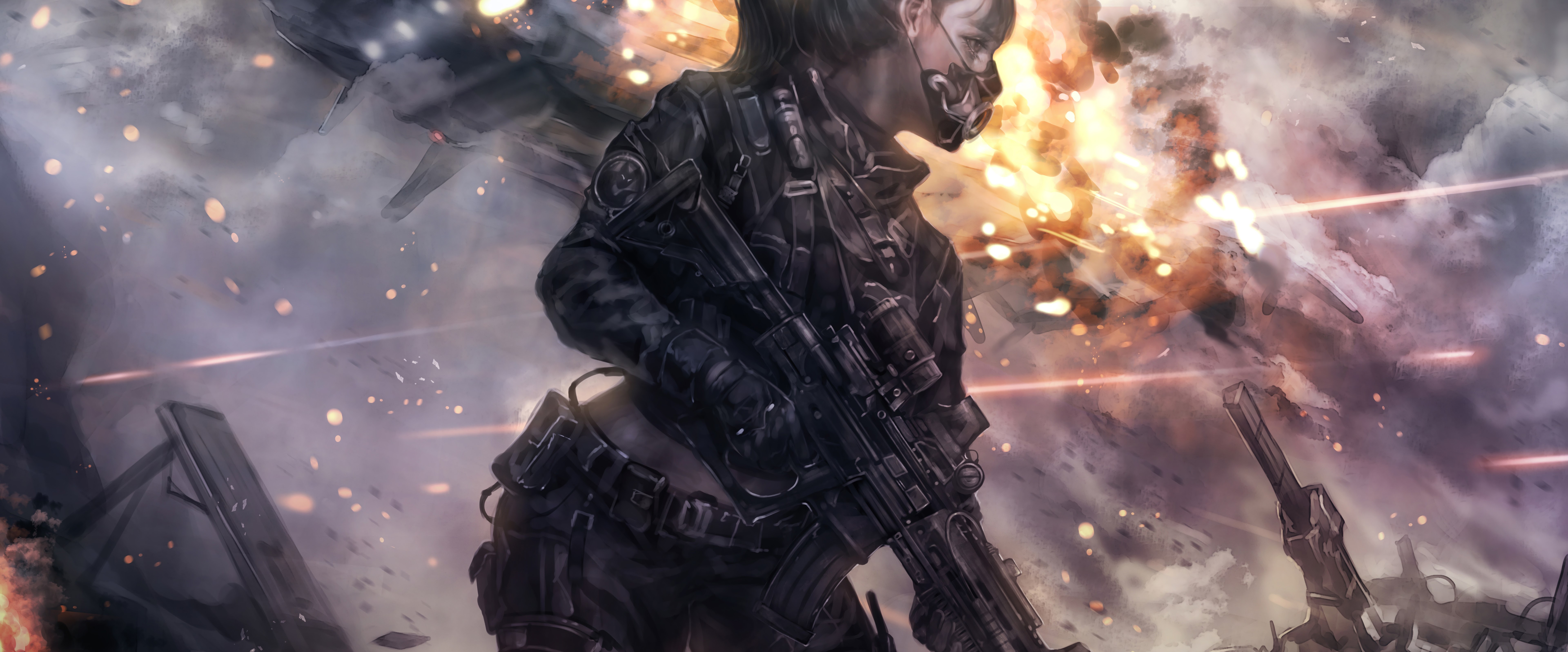 Sci-Fi, Anime, Girl, Soldier, Rifle, 8K, #78 Wallpaper PC Desktop