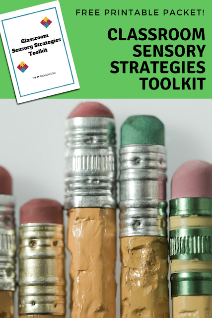 Use these classroom sensory strategies to help kids with sensory processing needs to learn, pay attention, self-regulate, focus, and address sensory needs within the classroom or learning environment to address educational goals and sensory needs. Perfect for occupational therapists in the schools. Use these classroom sensory strategies to help kids with sensory processing needs to learn, pay attention, self-regulate, focus, and address sensory needs within the classroom or learning environment to address educational goals and sensory needs. Perfect for occupational therapists in the schools..