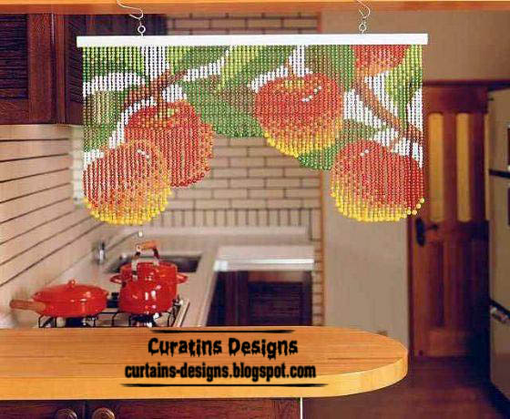 Apple beaded curtain model for modern kitchens | Curtain Designs Idea