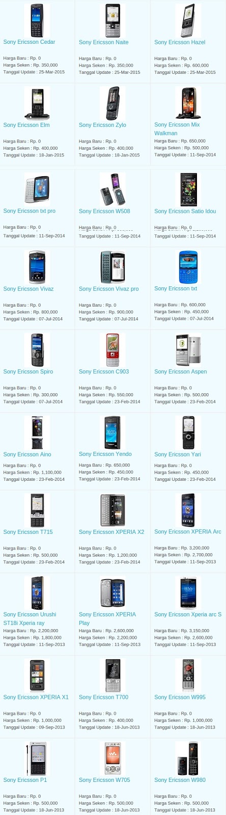 Daftar Harga Terbaru Hp Sony Ericsson April 2016 Daftar Harga Terbaru Hp Sony Ericsson April 2016