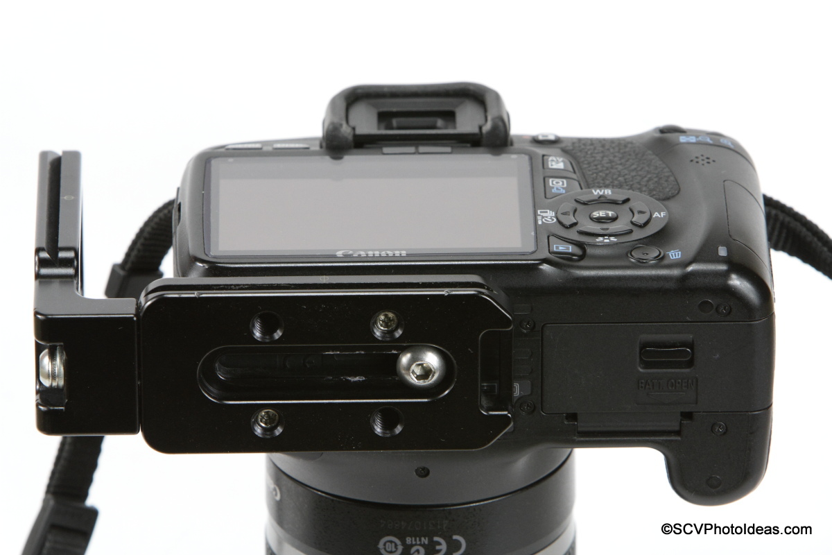 Hejnar L Bracket 22 mounted on Canon EOS 550D - Shifted off side