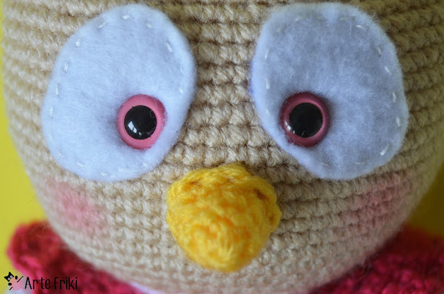 buho amigurumi owl crochet ganchillo kawaii diy doll handmade peluche plushie arte friki rosa pink