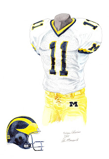 2004 University of Michigan Wolverines football uniform original art for sale