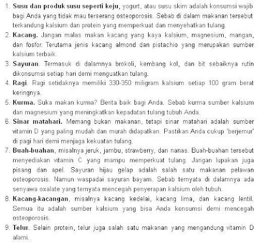 
 Makanan Sehat Untuk Osteoporosis  | Pengobatan Tradisional Osteoporosis
