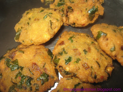 Keerai Vadai - Masala Keerai Vadai -Spinach Vada - Evening Snack Recipe - Lunch side dish Recipe