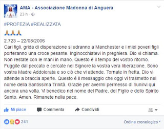 Realizzata la Profezia su Manchester della Madonna di Anguera