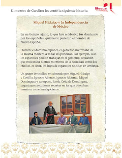 Apoyo Primaria Exploración de la Naturaleza y la Sociedad 1er grado Bloque 1 lección 7Cómo celebramos: el inicio de la Independencia de México  