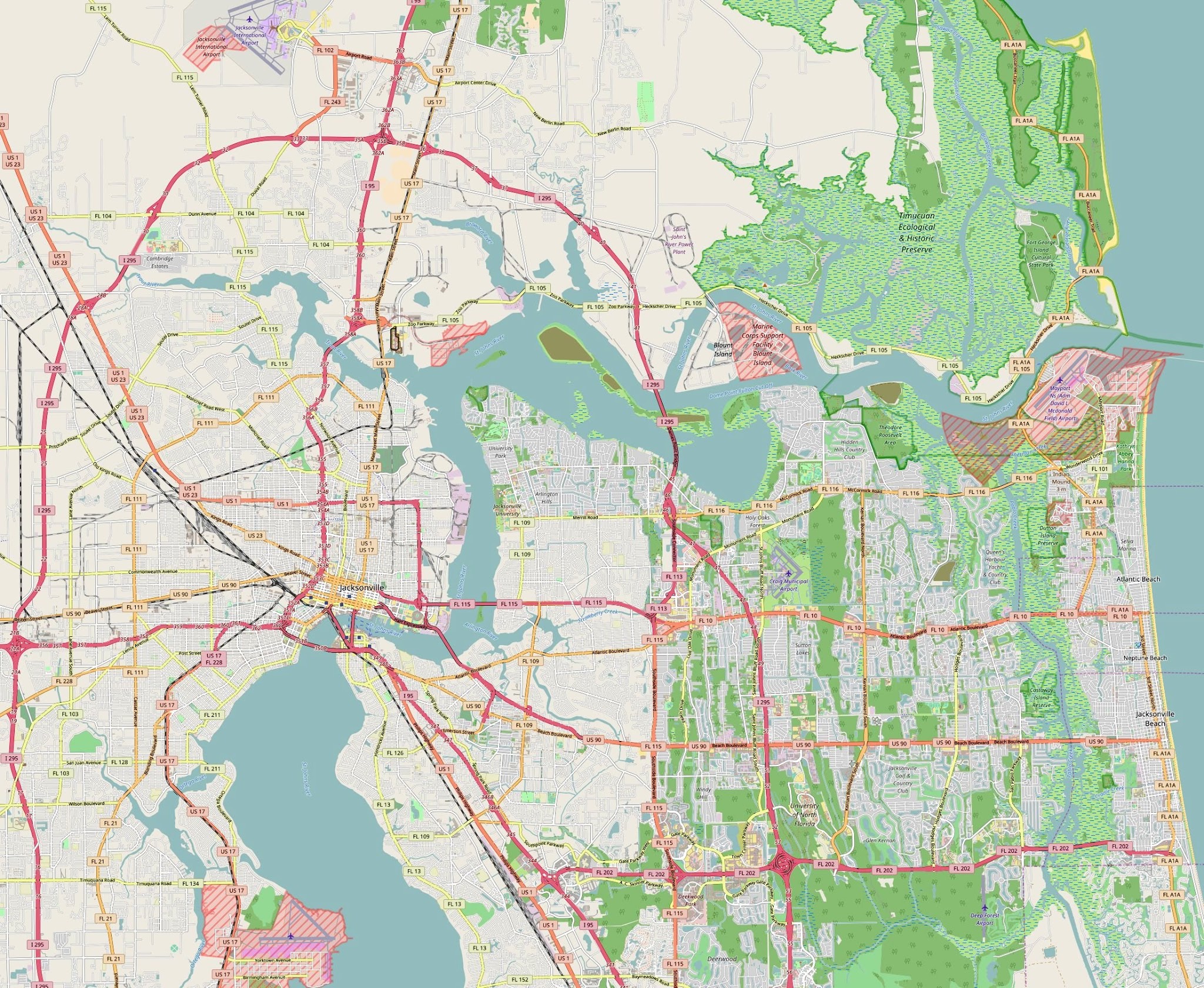 Jacksonville, Florida Map