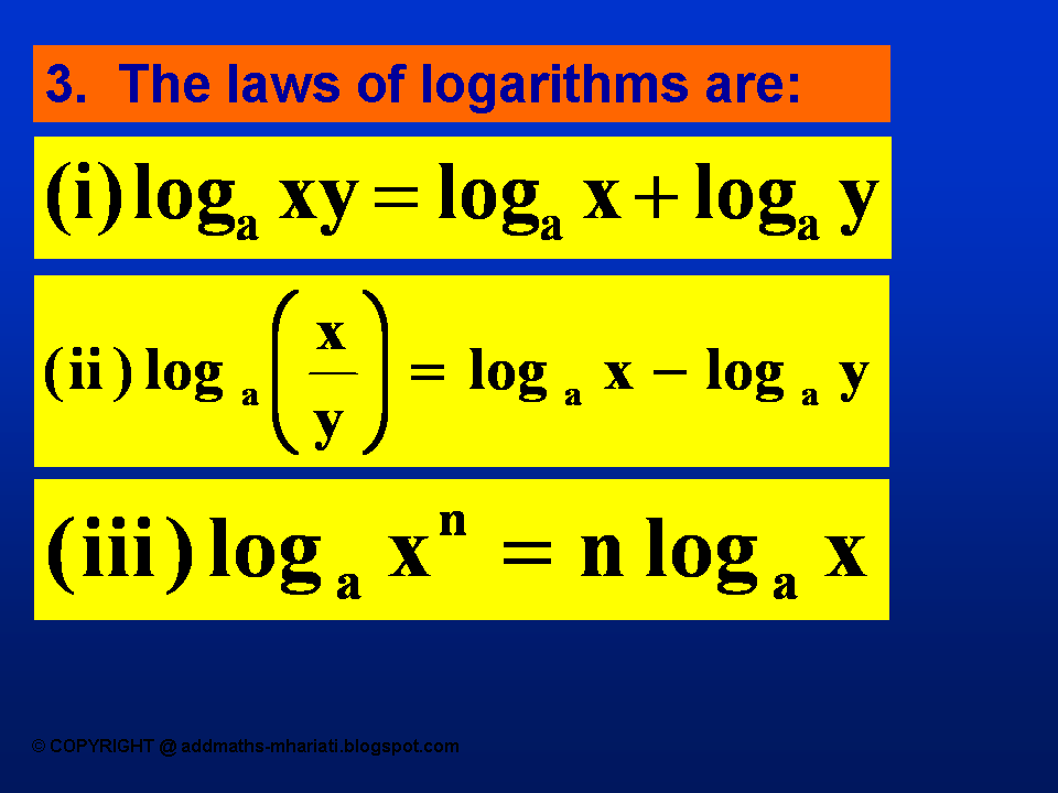 Logarithm Rules And Examples
