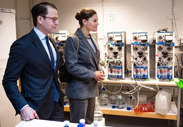 Crown Princess Victoria wore ERDEM X H and M wool suit. Tiger of Sweden top. Meghan Markle and Prince Harry