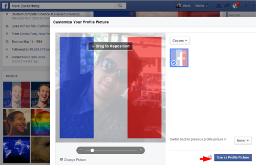 Cara Membuat Foto Profil Facebook Dengan Background Bendera Perancis 2