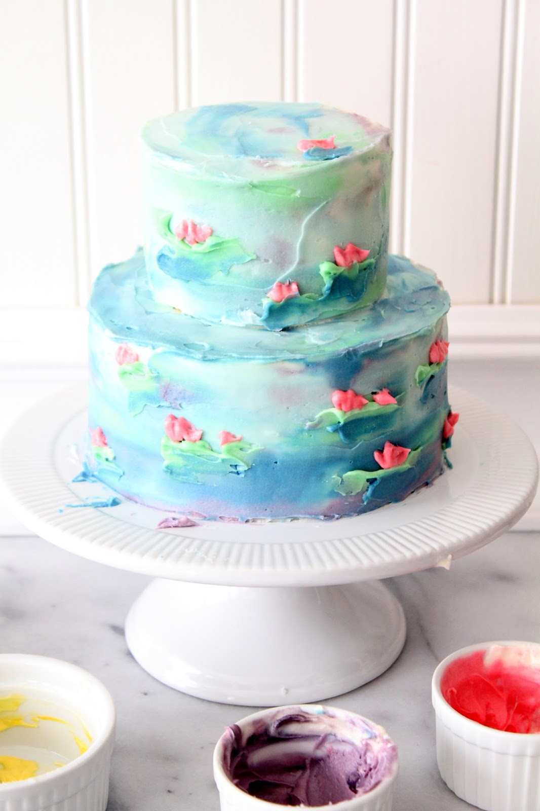 Cherry Tea Cakes Watercolor Cake
